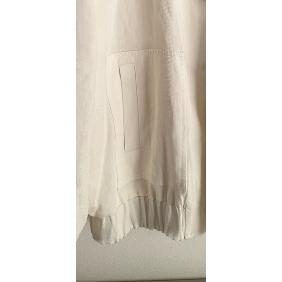 Zara Oversized Linen Blend Bomber Jacket Women Size M Ivory Pockets New - Picture 7 of 14